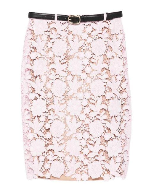Self-Portrait Pink Midi Skirt