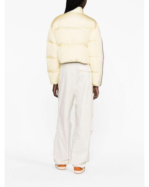 Palm Angels Natural Logo-Embroidered Puffer Jacket