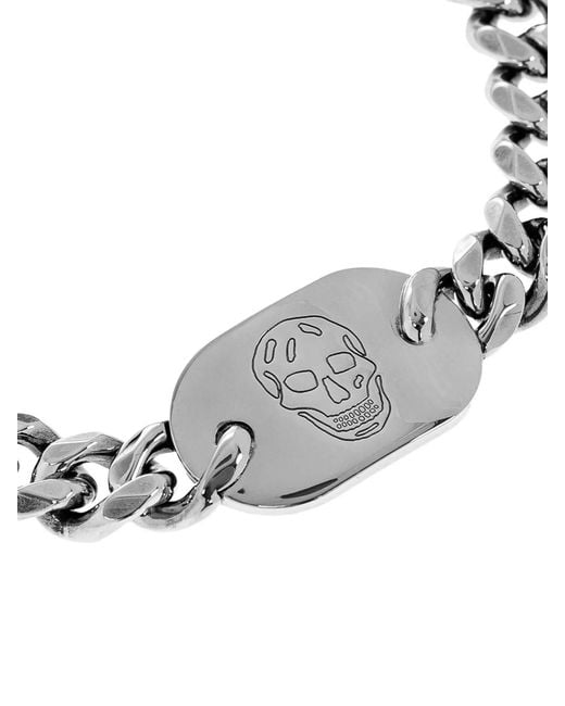 Alexander McQueen Metallic Tone Bracelet for men