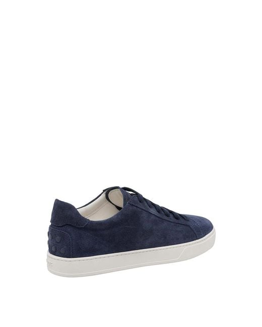 Tod's Blue Logo Printed Round Toe Sneakers for men
