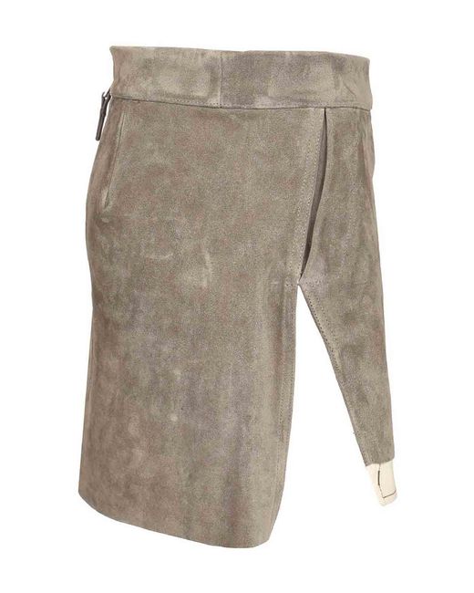 Rick Owens Natural Fog Cut Miniskirt