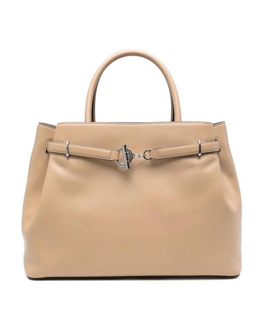 Ralph Lauren Natural Blke Large Satchel Bag