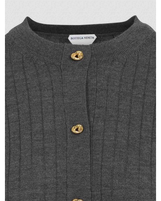 Bottega Veneta Blue Wool Ribbed Cardigan