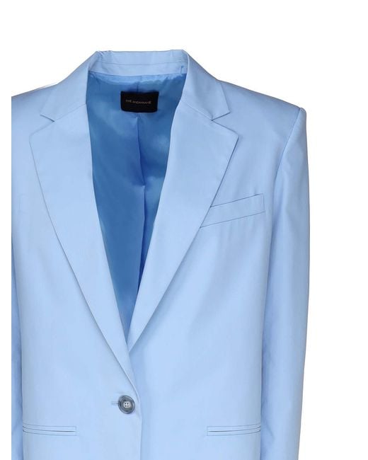 ANDAMANE Blue Oversized Guia Single-Breasted Blazer