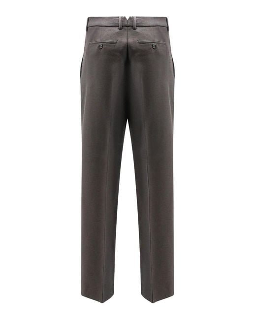 AMI Gray Virgin Wool Trousers for men