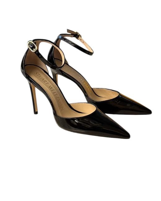 Stuart Weitzman Black Stuart 100 Strap Pump Dcollet Nero