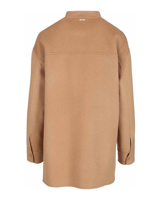 Max Mara Brown Wool Shirt Jacket