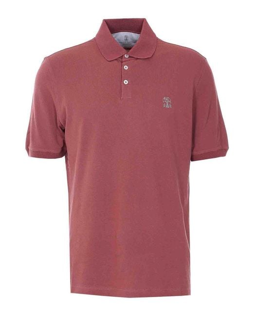 Brunello Cucinelli Red Coral Polo for men