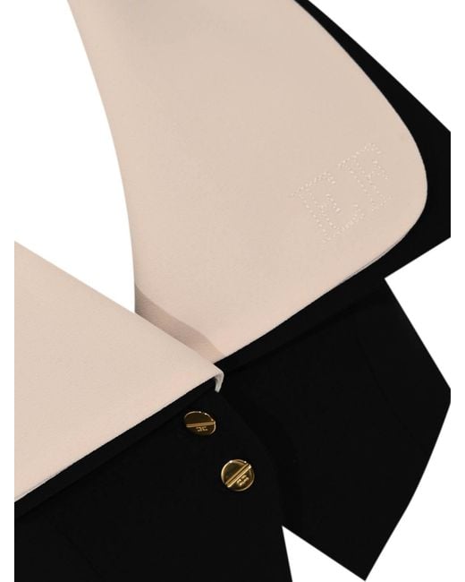 Elisabetta Franchi Black Two-Tone Crepe Waistcoat With Maxi Lapels