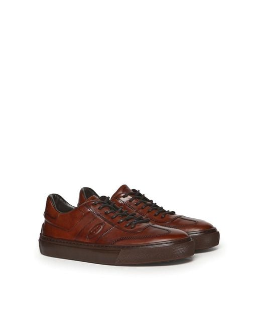 Tod's Brown Leather Sneakers for men