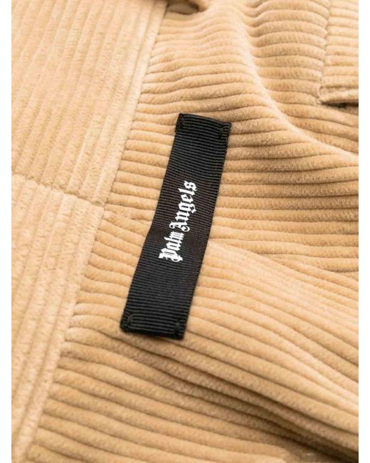 Palm Angels Natural Cotton Corduroy Pants, Crochet Stripes for men