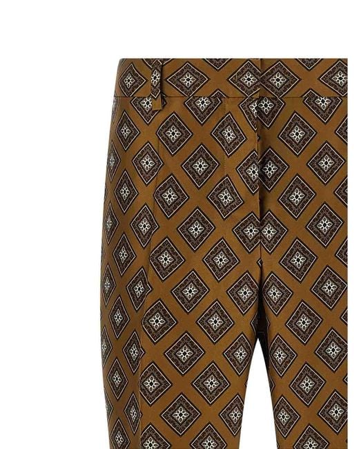 Alberto Biani Brown Tie-Print Pants