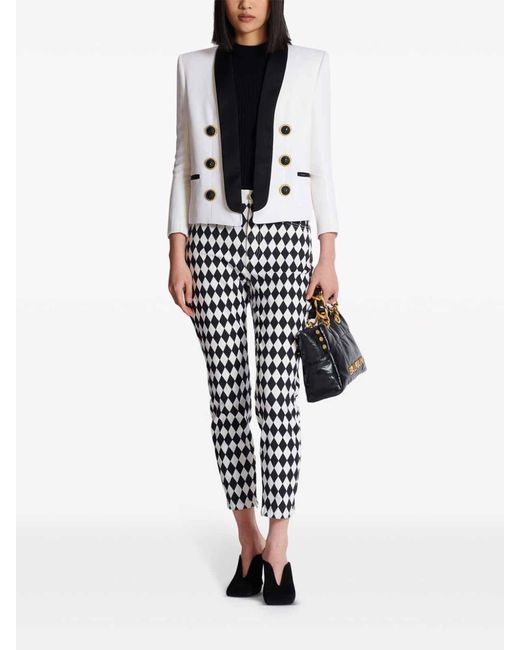 Balmain Black Cropped Jacket With Buttons