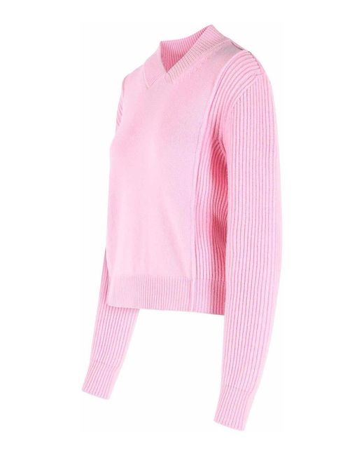 Marni Pink Virgin Wool And Cashmere Sweater