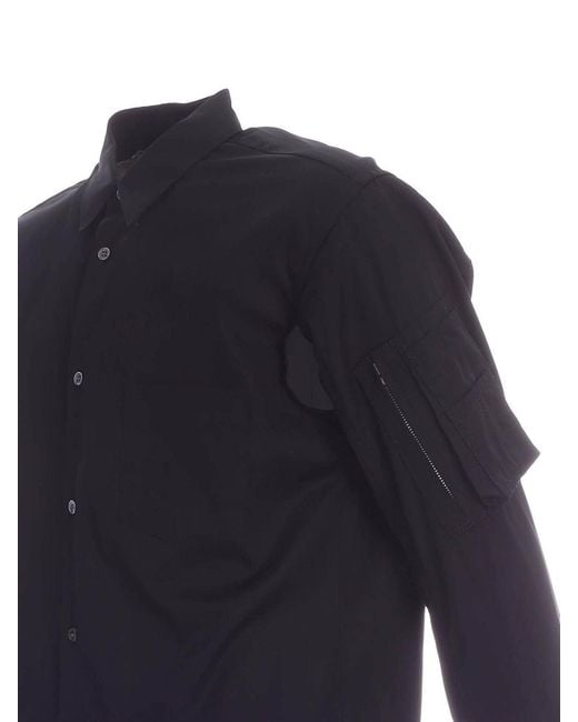 Comme des Garçons Blue Curved Hem Shirt for men