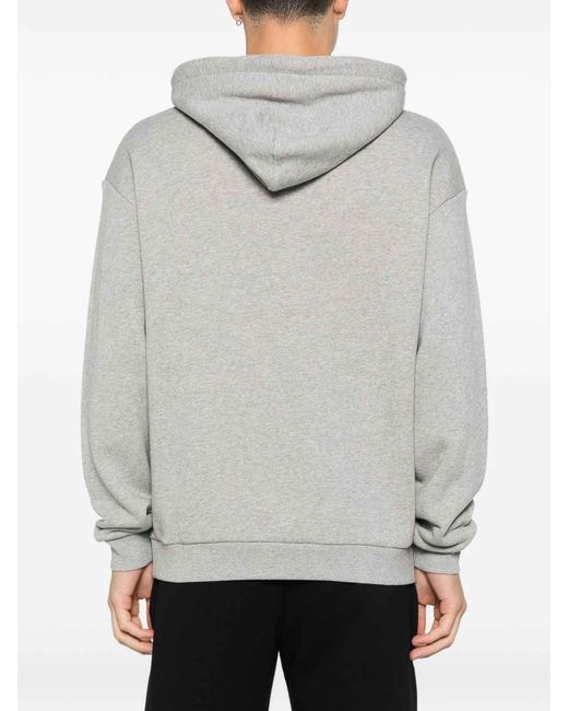 ARMANI EXCHANGE Gray Logo Cotton Hoodie for men
