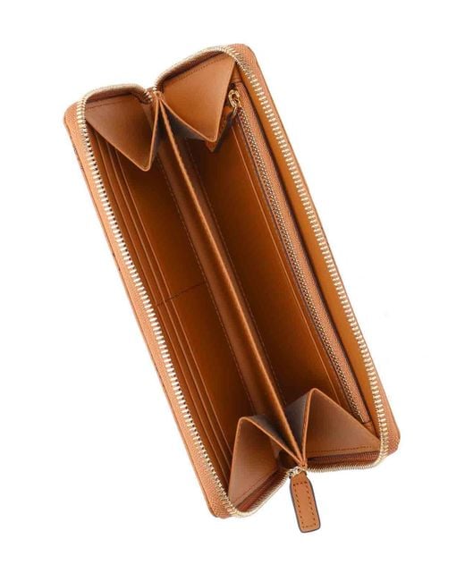 MCM Brown Large Zip Wallet for men