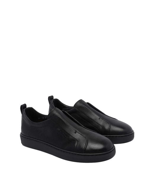Santoni Black Victory Sneakers for men