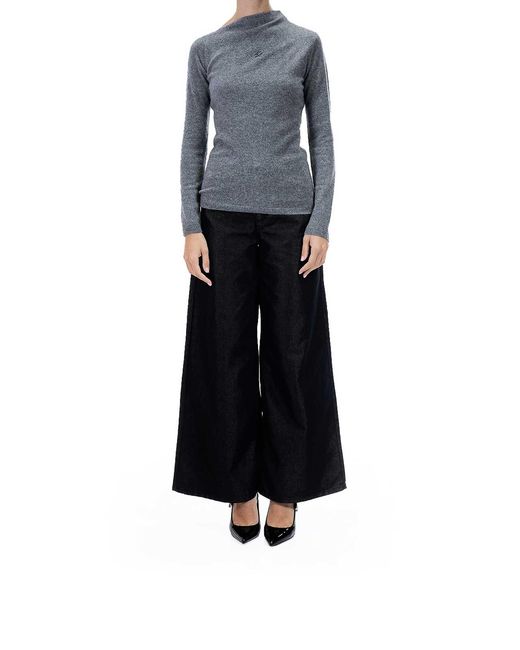 Karl Lagerfeld Gray Elegant Cashmere Sweater