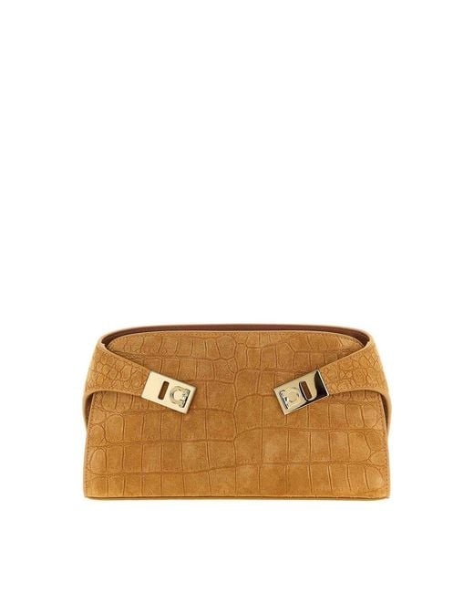 Ferragamo Metallic Hug Mini Crossbody Bag