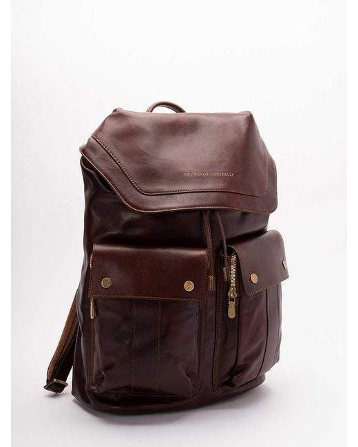 Brunello Cucinelli Brown Backpack for men