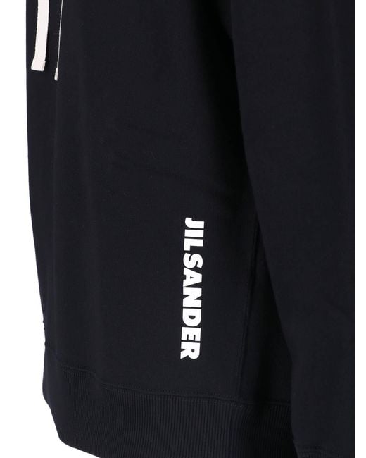 Jil Sander Blue Hooded Sweatshirt