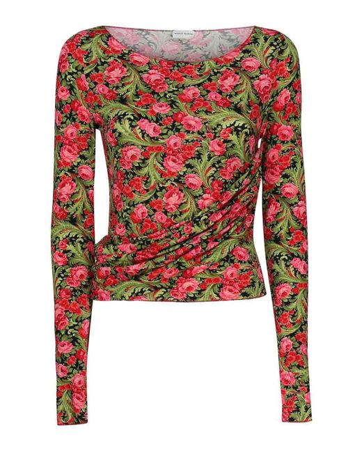Magda Butrym Red Long-sleeved Top With Print