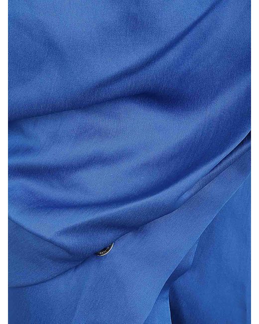 Pleats Please Issey Miyake Blue Enveloping Long Dress