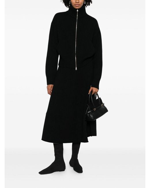 Extreme Cashmere Black Cashmere Zipped Cardigan