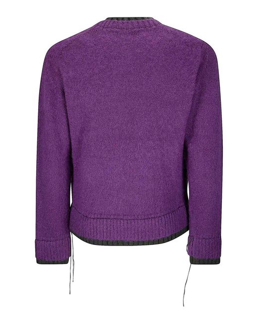 Sacai Purple Wool Knit Pullover for men