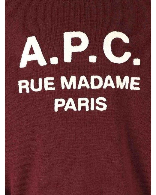 A.P.C. Red Virgin Wool Sweater for men