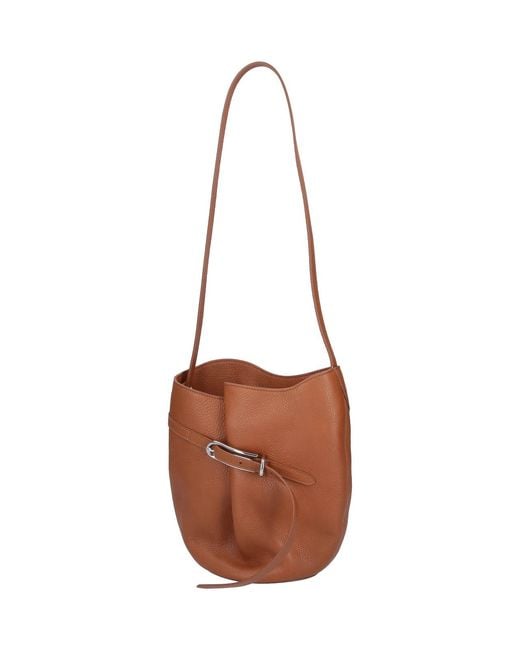 Liffner White Medium Belted Bag Bucket Bag