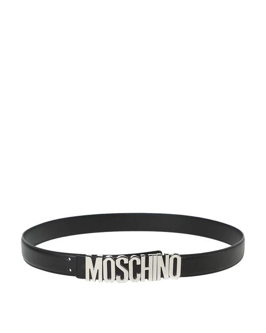 Moschino Black Metal Letter Belt for men