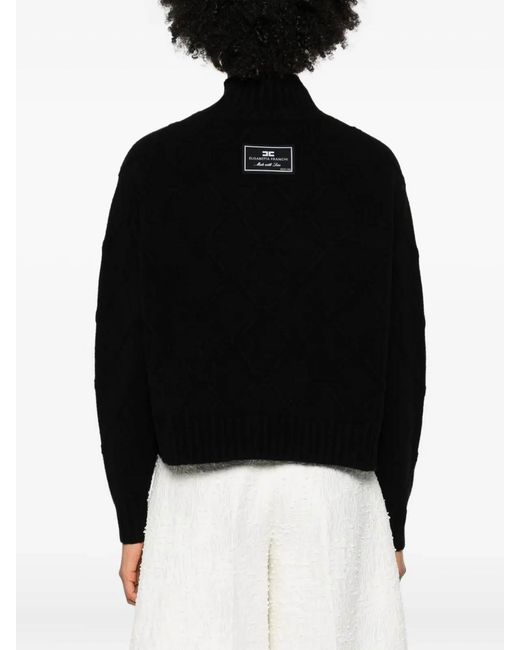 Elisabetta Franchi Black High-Neck Sweater