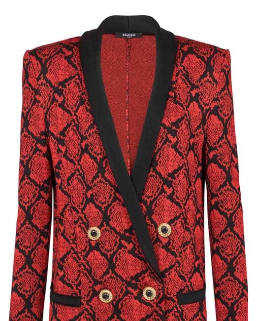 Balmain Red Fitted Collection Jacket