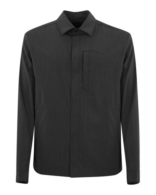 Herno Black Cotton Shirt Jacket for men