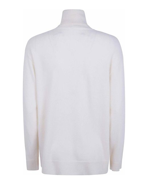 P.A.R.O.S.H. White Cashmere Turtle Neck Sweater