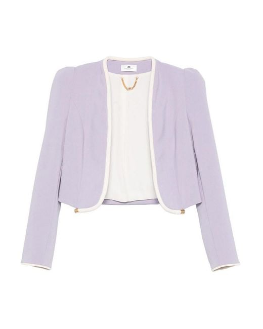 Elisabetta Franchi Purple Lightweight Crepe Jacket