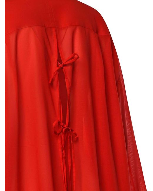 Frankie Shop Red Melia Cotton Shirt