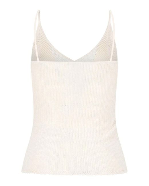 Isabel Marant White Ribbed Tank Top
