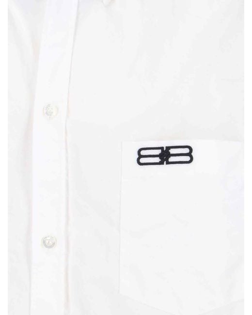 Balenciaga White Oversized Logo Shirt for men