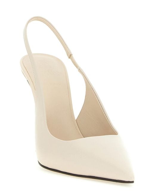 Brunello Cucinelli White Leather High Heel Pumps
