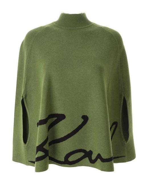 Karl Lagerfeld Green Karl Signature Cape