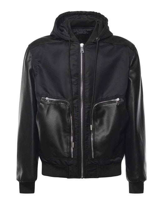 Giuliano Galiano Black Gourch Bomber Jacket for men