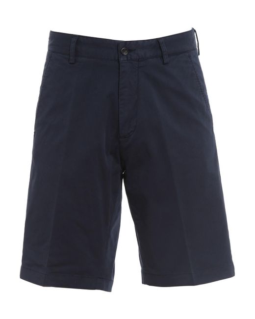 Paul & Shark Blue Stretch Cotton Bermuda Pants for men