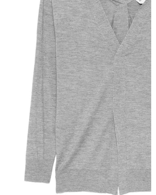 Sa Su Phi Gray Front And Back V-Neck Sweater