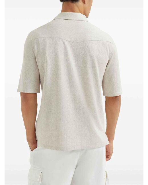 Brunello Cucinelli White Short Sleeve Shirt for men