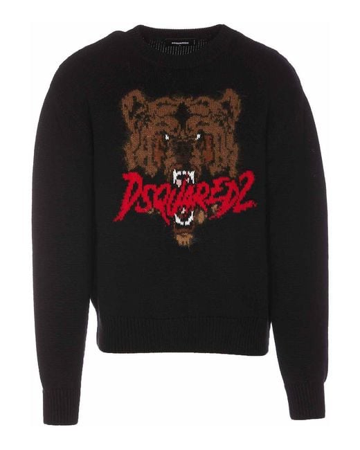 Pullover Nero di DSquared² in Black da Uomo