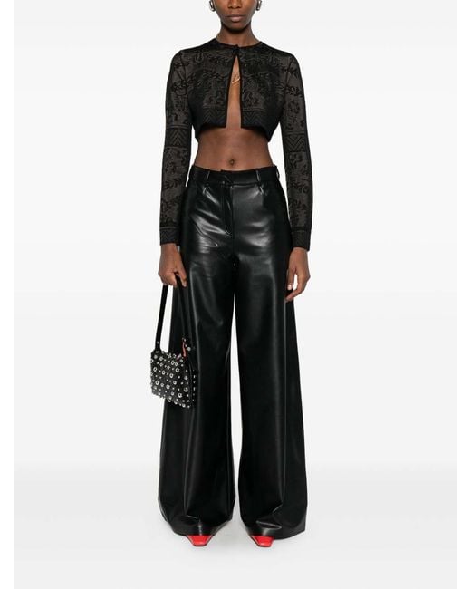Twinset Black Cardigan Crop A Fiori