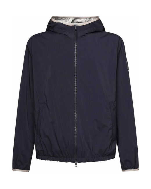 Fay Blue Nylon Windbreaker for men